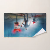 SlipperyJoeのハッピーハローウィン白熱［赤熱］光を放つアイズゾンビ バスタオルセット (ハンドタオル)