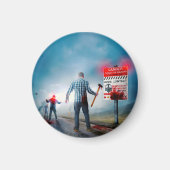 SlipperyJoeのハッピーハローウィン白熱［赤熱］光を放つアイズゾンビ マグネット (正面)