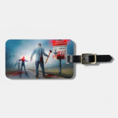 SlipperyJoeのハッピーハローウィン白熱［赤熱］光を放つアイズゾンビ ラゲッジタグ (正面横)