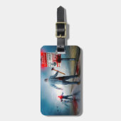 SlipperyJoeのハッピーハローウィン白熱［赤熱］光を放つアイズゾンビ ラゲッジタグ (正面縦)