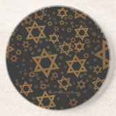 SlipperyJoeのハヌカの喜び 星の多様なダビデのシンボル コースター (正面)