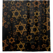 SlipperyJoeのハヌカの喜び 星の多様なダビデのシンボル シャワーカーテン (正面)