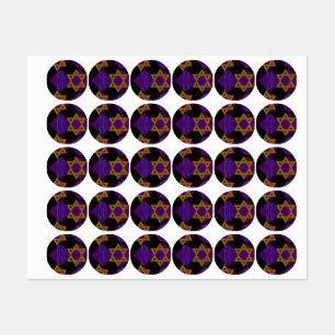 SlipperyJoeのハヌカの星のメノラ ラベル