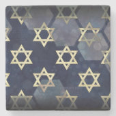 SlipperyJoeのハヌカへの強い共感　ダビデの星のモチーフ ストーンコースター (正面)