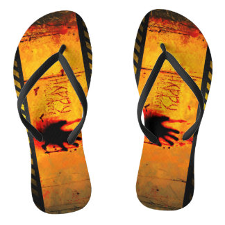 SlipperyJoeのハロウィングラフィックがジャギー ビーチサンダル