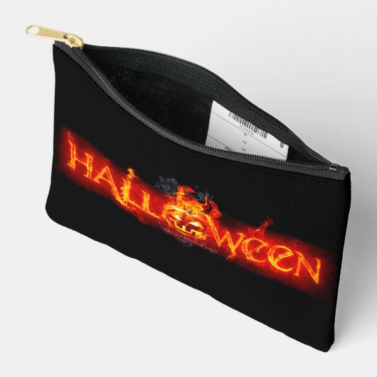 SlipperyJoeのハロウィン巨大な炎の文字のカ アクセサリーポーチ (見開き)