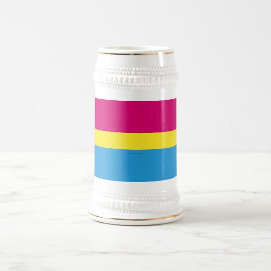 SlipperyJoeのパンセクシャルプライド国旗ジェンダー盲目パイ ビールジョッキ (中央)