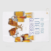 SlipperyJoeのビールグラスのピルスナーの眼鏡は煮込む ゴルフタオル (横)