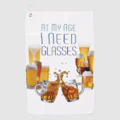 SlipperyJoeのビールグラスのピルスナーの眼鏡は煮込む ゴルフタオル (正面)