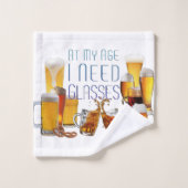 SlipperyJoeのビールグラスのピルスナーの眼鏡は煮込む バスタオルセット (ウォッシュタオル)