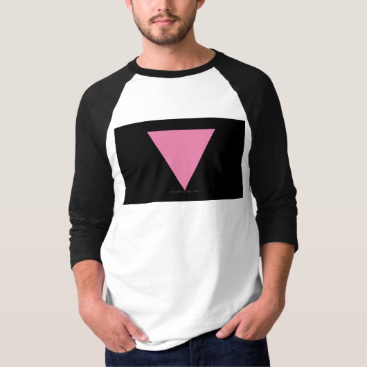 SlipperyJoeのピンクの三角旗鮮やかなピンクのシンボル Tシャツ (正面)