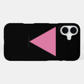 SlipperyJoeのピンクの三角旗 明るいピンクのシンボル iPhoneケース (裏面横)