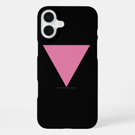SlipperyJoeのピンクの三角旗 明るいピンクのシンボル iPhoneケース (裏面)