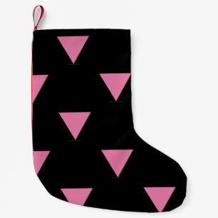 SlipperyJoeのピンクの三角旗 濃いピンクのシンボル スモールクリスマスストッキング
