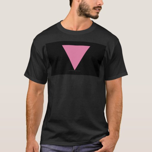 SlipperyJoeのピンクの三角旗 濃いピンクのシンボル Tシャツ (正面)