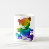 SlipperyJoeのブラシ仕上げ金属テディベアレインボーグラ コーヒーマグカップ (中央)