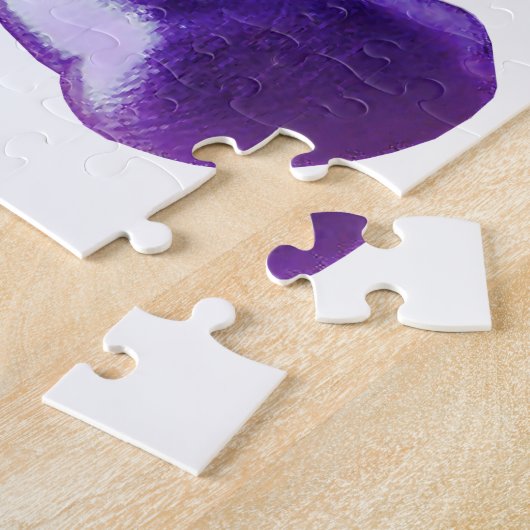 SlipperyJoeのブラシ仕上げ金属テディベアレインボーグラ ジグソーパズル (側面)