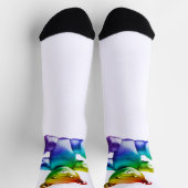 SlipperyJoeのブラシ仕上げ金属テディベアレインボーグラ ソックス (上部)