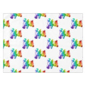 SlipperyJoeのブラシ仕上げ金属テディベアレインボーグラ テーブルクロス (正面(横))