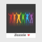 SlipperyJoeのプライドの人々はシルエット色を手に シール (シート)