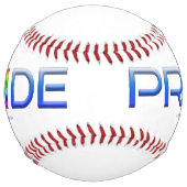 SlipperyJoeのプライドカラフルワードはっきりしたメタリックbl ソフトボール (正面)