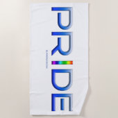 SlipperyJoeのプライドカラフルワードはっきりしたメタリックbl ビーチタオル (正面)