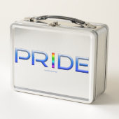 SlipperyJoeのプライドカラフルワードはっきりしたメタリックbl メタルランチボックス (正面)