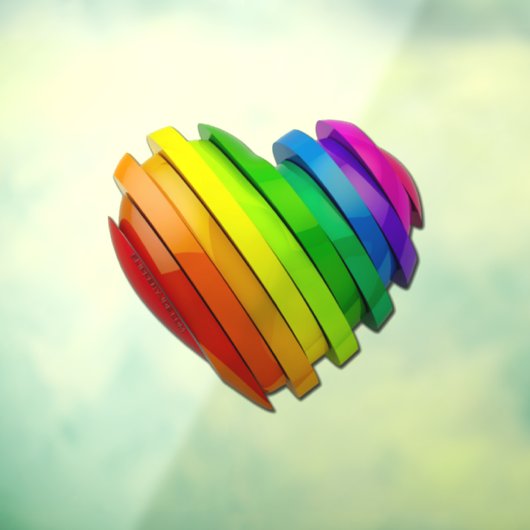 SlipperyJoeのプライドハートの形状が複数の水平 ウィンドウサイン (シート3)