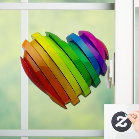 SlipperyJoeのプライドハートの形状が複数の水平 ウィンドウサイン (ホーム)