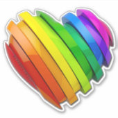 SlipperyJoeのプライドハートの形状が複数の水平 シール (正面)