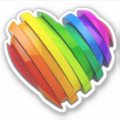 SlipperyJoeのプライドハートの形状が複数の水平 シール (正面)