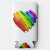 SlipperyJoeのプライドハートの形状が複数の水平 スリム缶クーラー (裏面)