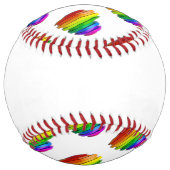 SlipperyJoeのプライドハートの形状が複数の水平 ソフトボール (裏面)