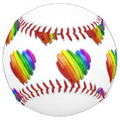 SlipperyJoeのプライドハートの形状が複数の水平 ソフトボール (正面)