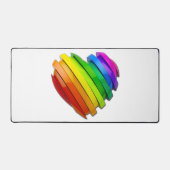 SlipperyJoeのプライドハートの形状が複数の水平 デスクマット (正面)