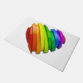 SlipperyJoeのプライドハートの形状が複数の水平 ドアマット (アングル)