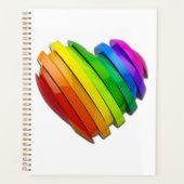 SlipperyJoeのプライドハートの形状が複数の水平 プランナー手帳 (正面)