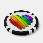 SlipperyJoeのプライドハートの形状が複数の水平 ポーカーチップ (シングル)