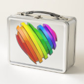 SlipperyJoeのプライドハートの形状が複数の水平 メタルランチボックス (正面)