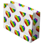 SlipperyJoeのプライドハートの形状が複数の水平 ラージペーパーバッグ (正面アングル)