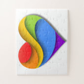 SlipperyJoeのプライドハートカーブハートシェイプ3 ジグソーパズル (縦)