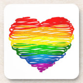 SlipperyJoeのプライドハートハート図形 コースター (正面)