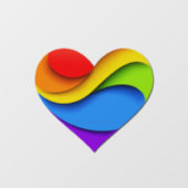 SlipperyJoeのプライドハート曲線シェイプ3-D 3D ウィンドウサイン (シート)