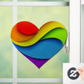 SlipperyJoeのプライドハート曲線シェイプ3-D 3D ウィンドウサイン (ホーム)