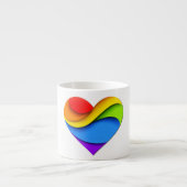SlipperyJoeのプライドハート曲線シェイプ3-D 3D エスプレッソカップ (正面)