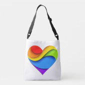 SlipperyJoeのプライドハート曲線シェイプ3-D 3D クロスボディバッグ (裏面)