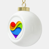 SlipperyJoeのプライドハート曲線シェイプ3-D 3D セラミックボールオーナメント (右)