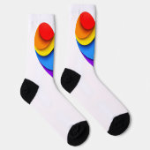 SlipperyJoeのプライドハート曲線シェイプ3-D 3D ソックス (右)