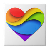 SlipperyJoeのプライドハート曲線シェイプ3-D 3D タイル (正面)