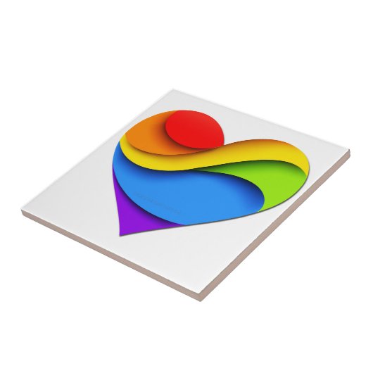 SlipperyJoeのプライドハート曲線シェイプ3-D 3D タイル (側面)